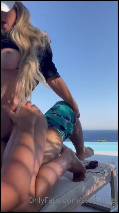 Hot blonde rides on vacation